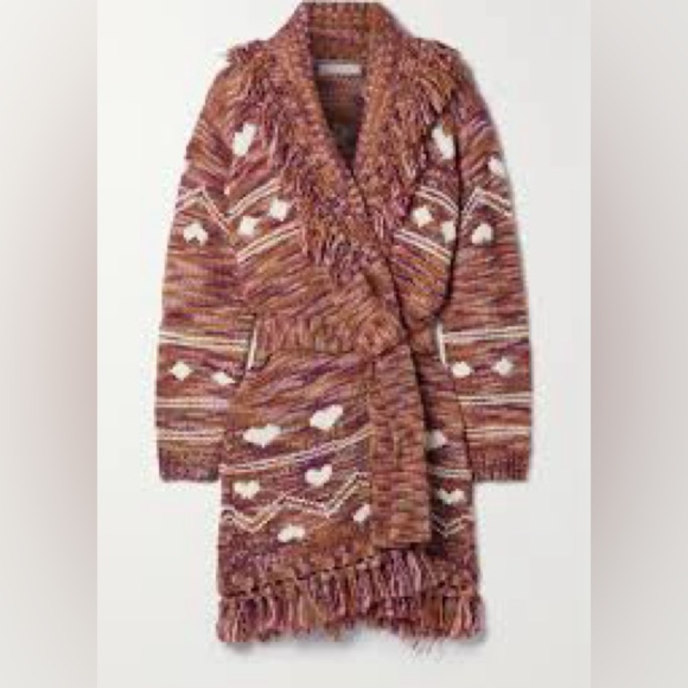 💖NWT LOVESHACKFANCY WYATT DUSTER JACKET IN ROSEWOOD SIZE M/L - Picture 5 of 16